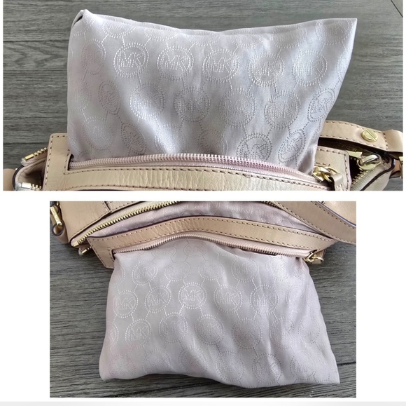 Michael Kors Cream Leather Shoulder Bag with Gold Hardware - Picture 10 of 16